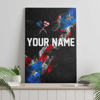 American Flag Smoke Trail Canvas Wall Art with Dartboard and Crossed Darts Graphic Design - Wonder Print Shop