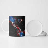 American Flag Smoke Trail Ceramic Mug with Dartboard and Crossed Darts Graphic Design - Wonder Print Shop