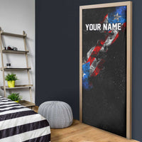 American Flag Smoke Trail Door Cover with Dartboard and Crossed Darts Graphic Design - Wonder Print Shop
