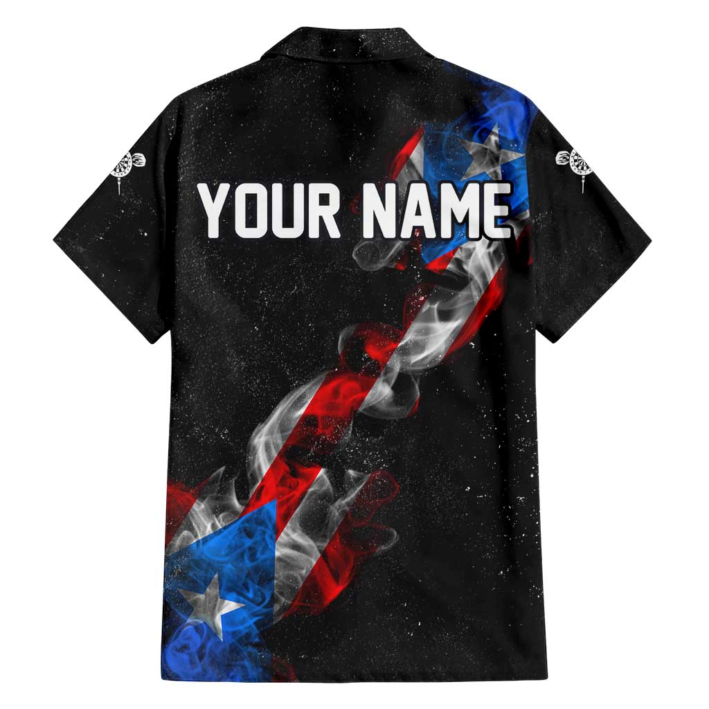 American Flag Smoke Trail Family Matching Long Sleeve Bodycon Dress and Hawaiian Shirt with Dartboard and Crossed Darts Graphic Design - Wonder Print Shop