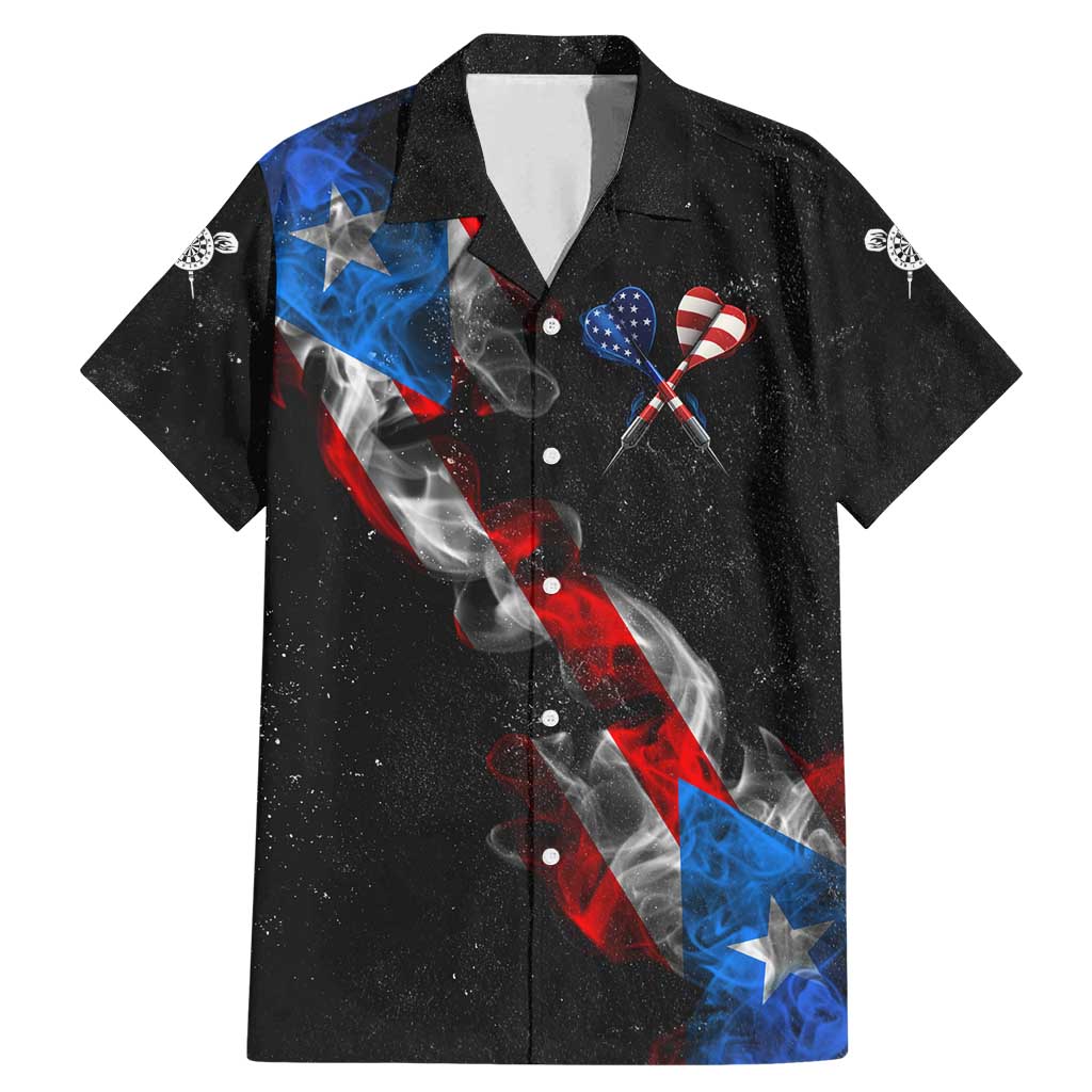 American Flag Smoke Trail Family Matching Mermaid Dress and Hawaiian Shirt with Dartboard and Crossed Darts Graphic Design - Wonder Print Shop