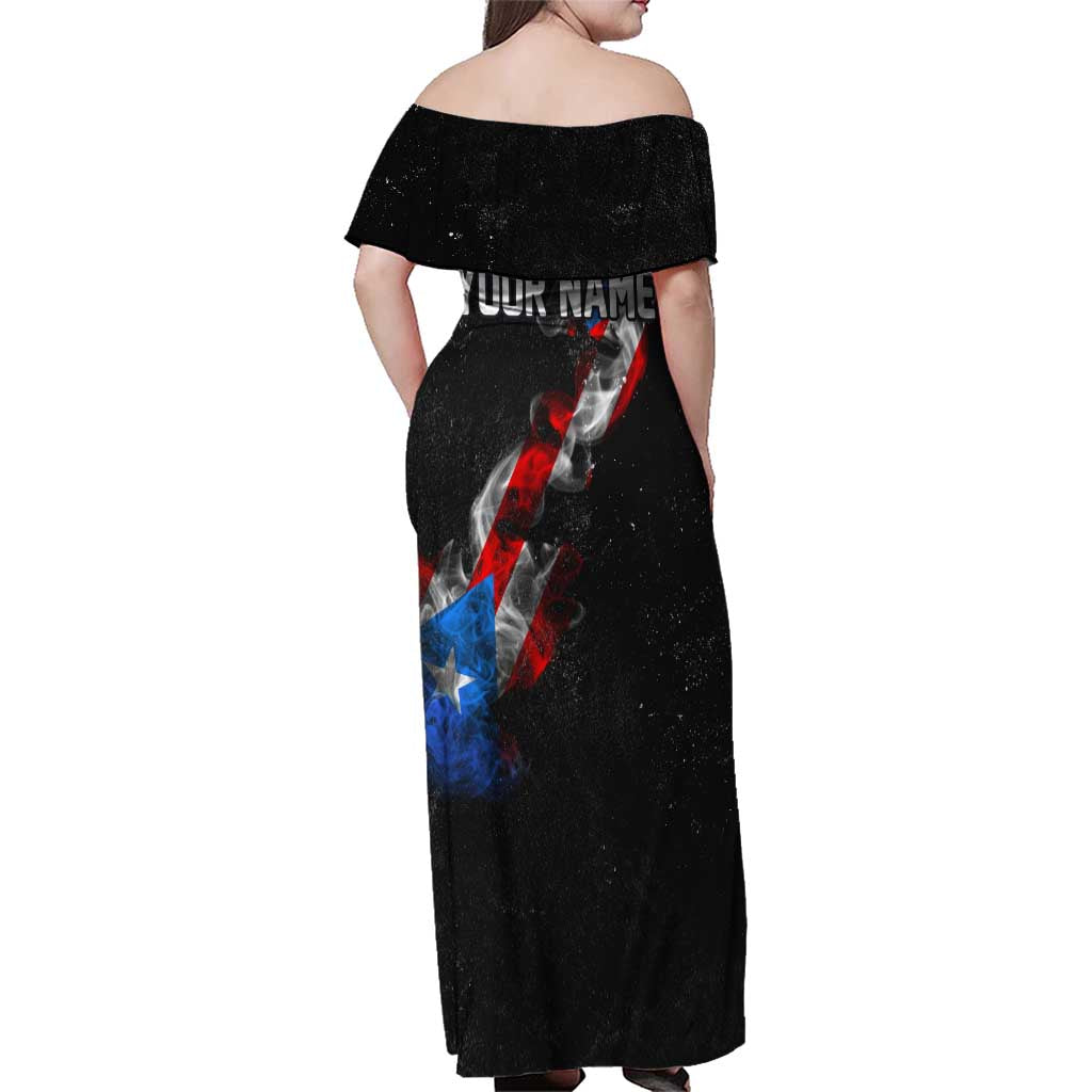 American Flag Smoke Trail Family Matching Off Shoulder Maxi Dress and Hawaiian Shirt with Dartboard and Crossed Darts Graphic Design - Wonder Print Shop