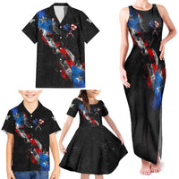 American Flag Smoke Trail Family Matching Tank Maxi Dress and Hawaiian Shirt with Dartboard and Crossed Darts Graphic Design - Wonder Print Shop