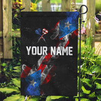 American Flag Smoke Trail Garden Flag with Dartboard and Crossed Darts Graphic Design - Wonder Print Shop