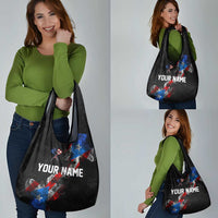 American Flag Smoke Trail Grocery Bag with Dartboard and Crossed Darts Graphic Design - Wonder Print Shop