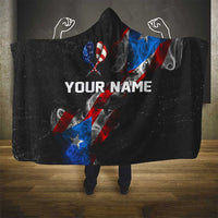American Flag Smoke Trail Hooded Blanket with Dartboard and Crossed Darts Graphic Design - Wonder Print Shop