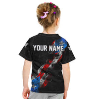 American Flag Smoke Trail Kid T Shirt with Dartboard and Crossed Darts Graphic Design - Wonder Print Shop