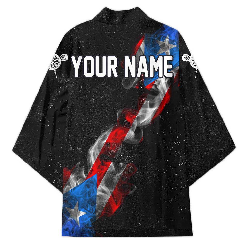 American Flag Smoke Trail Kimono with Dartboard and Crossed Darts Graphic Design - Wonder Print Shop