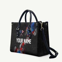 American Flag Smoke Trail Leather Bag with Dartboard and Crossed Darts Graphic Design - Wonder Print Shop