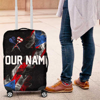 American Flag Smoke Trail Luggage Cover with Dartboard and Crossed Darts Graphic Design - Wonder Print Shop