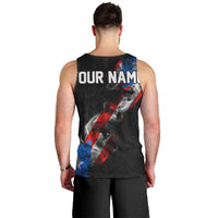American Flag Smoke Trail Men Tank Top with Dartboard and Crossed Darts Graphic Design - Wonder Print Shop
