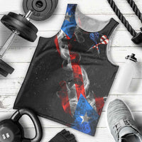 American Flag Smoke Trail Men Tank Top with Dartboard and Crossed Darts Graphic Design - Wonder Print Shop
