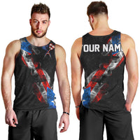 American Flag Smoke Trail Men Tank Top with Dartboard and Crossed Darts Graphic Design - Wonder Print Shop