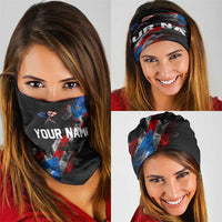 American Flag Smoke Trail Neck Gaiter with Dartboard and Crossed Darts Graphic Design - Wonder Print Shop
