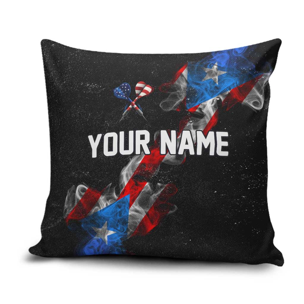 American Flag Smoke Trail Pillow Cover with Dartboard and Crossed Darts Graphic Design - Wonder Print Shop