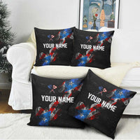American Flag Smoke Trail Pillow Cover with Dartboard and Crossed Darts Graphic Design - Wonder Print Shop