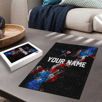 American Flag Smoke Trail Puzzle with Dartboard and Crossed Darts Graphic Design - Wonder Print Shop