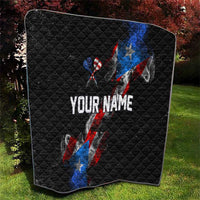 American Flag Smoke Trail Quilt with Dartboard and Crossed Darts Graphic Design - Wonder Print Shop