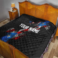 American Flag Smoke Trail Quilt with Dartboard and Crossed Darts Graphic Design - Wonder Print Shop