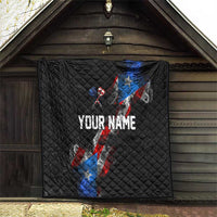 American Flag Smoke Trail Quilt with Dartboard and Crossed Darts Graphic Design - Wonder Print Shop