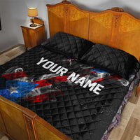 American Flag Smoke Trail Quilt Bed Set with Dartboard and Crossed Darts Graphic Design - Wonder Print Shop