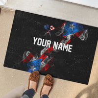 American Flag Smoke Trail Rubber Doormat with Dartboard and Crossed Darts Graphic Design - Wonder Print Shop