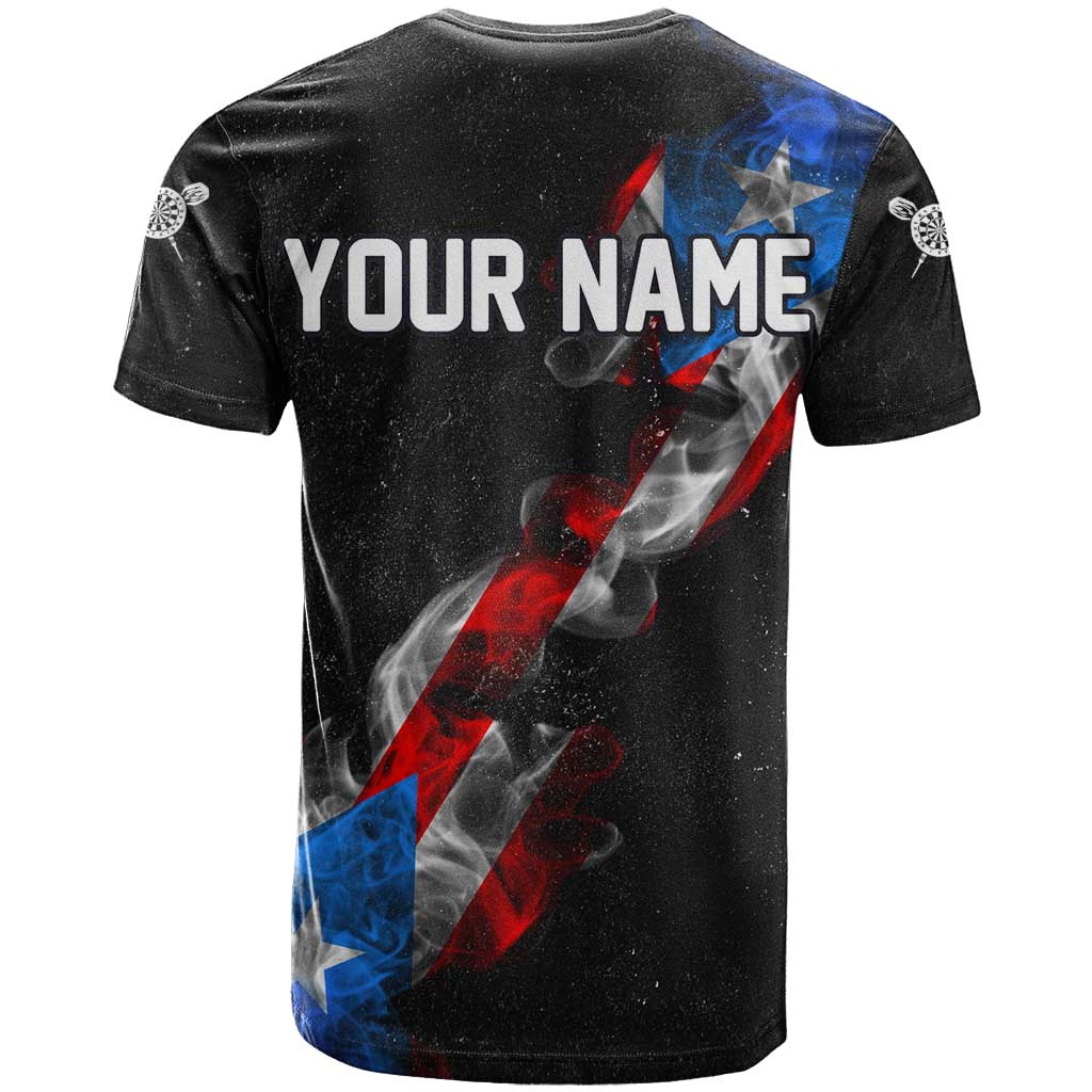 American Flag Smoke Trail T Shirt with Dartboard and Crossed Darts Graphic Design - Wonder Print Shop