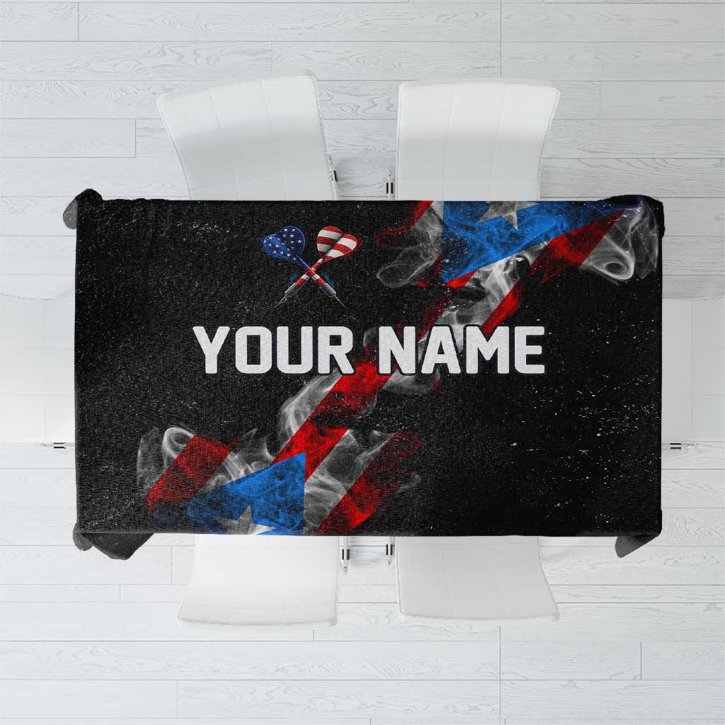 American Flag Smoke Trail Tablecloth with Dartboard and Crossed Darts Graphic Design - Wonder Print Shop