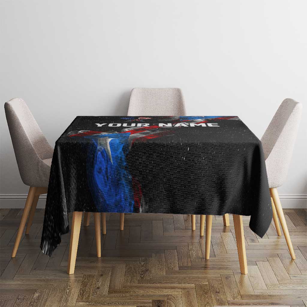 American Flag Smoke Trail Tablecloth with Dartboard and Crossed Darts Graphic Design - Wonder Print Shop