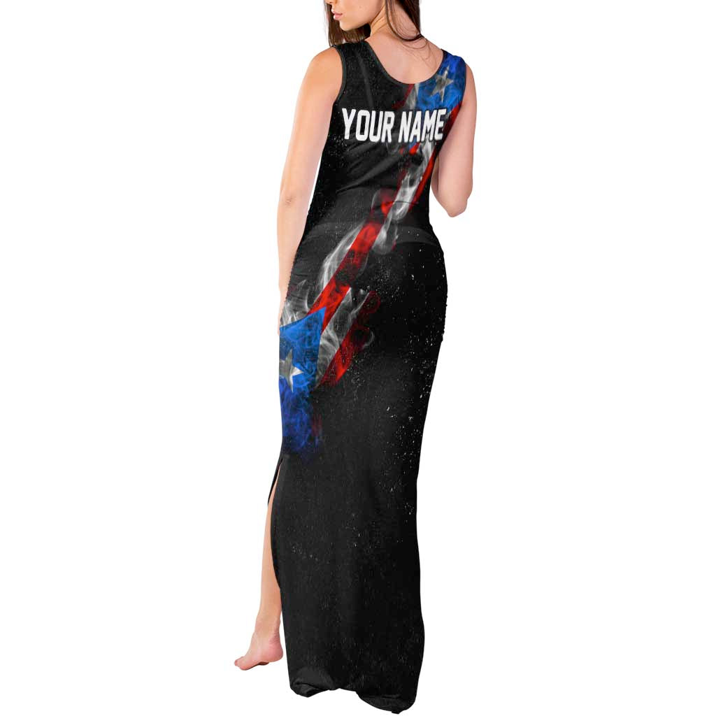 American Flag Smoke Trail Tank Maxi Dress with Dartboard and Crossed Darts Graphic Design - Wonder Print Shop