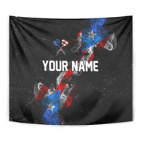 American Flag Smoke Trail Tapestry with Dartboard and Crossed Darts Graphic Design - Wonder Print Shop