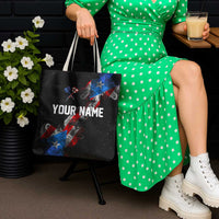 American Flag Smoke Trail Tote Bag with Dartboard and Crossed Darts Graphic Design - Wonder Print Shop