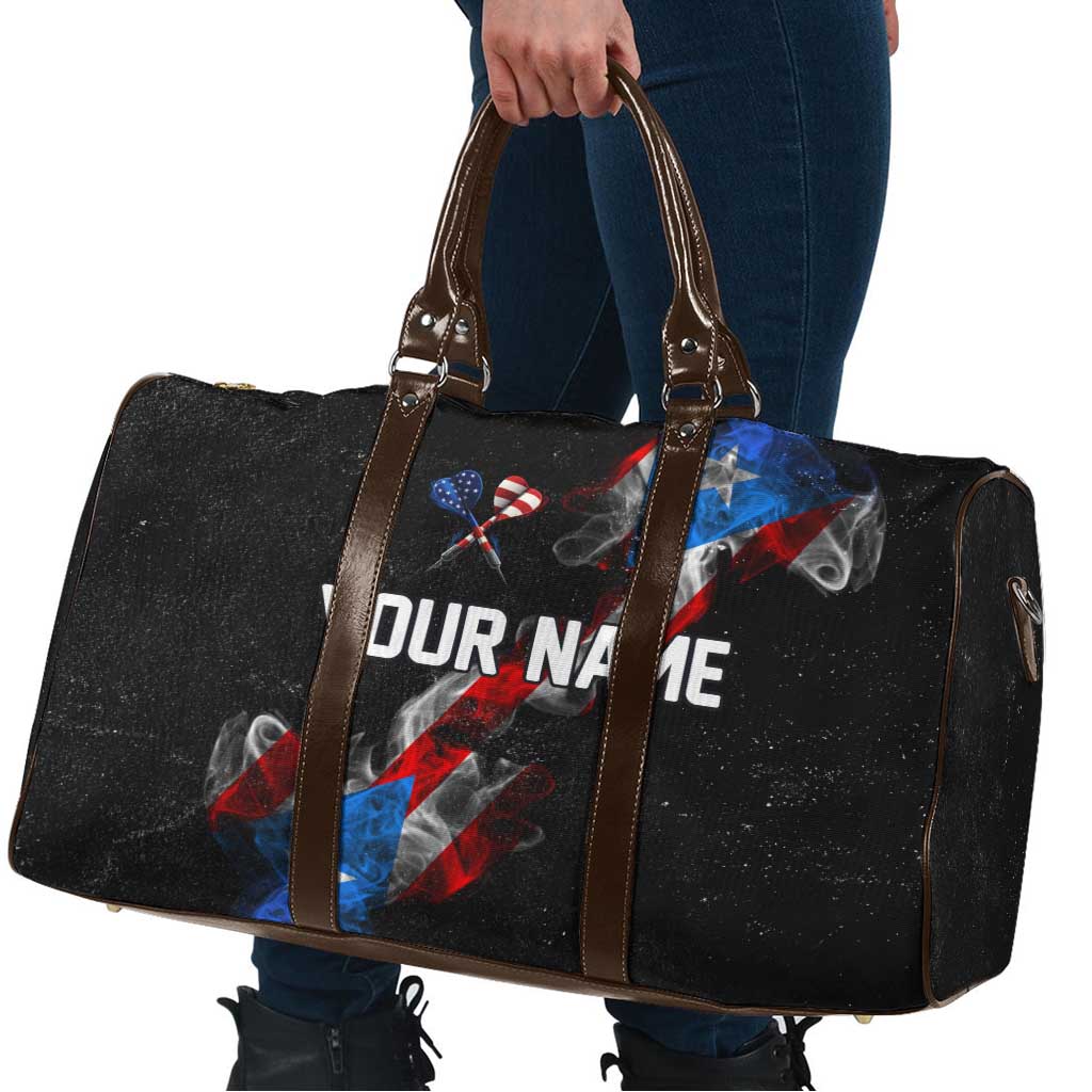 American Flag Smoke Trail Travel Bag with Dartboard and Crossed Darts Graphic Design - Wonder Print Shop