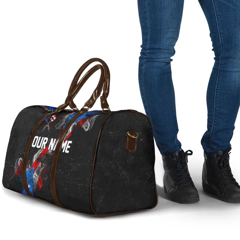 American Flag Smoke Trail Travel Bag with Dartboard and Crossed Darts Graphic Design - Wonder Print Shop