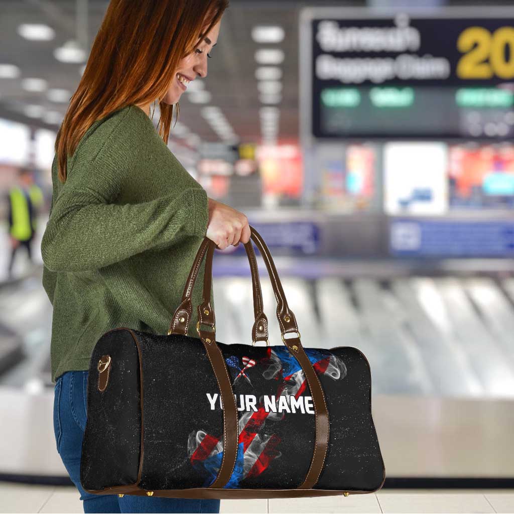 American Flag Smoke Trail Travel Bag with Dartboard and Crossed Darts Graphic Design - Wonder Print Shop