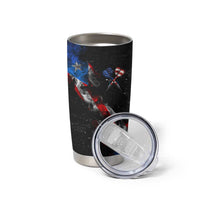 American Flag Smoke Trail Tumbler Cup with Dartboard and Crossed Darts Graphic Design - Wonder Print Shop