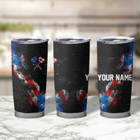 American Flag Smoke Trail Tumbler Cup with Dartboard and Crossed Darts Graphic Design - Wonder Print Shop