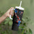 American Flag Smoke Trail Tumbler With Handle with Dartboard and Crossed Darts Graphic Design - Wonder Print Shop
