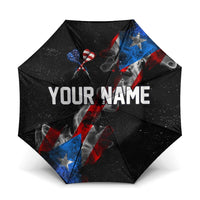 American Flag Smoke Trail Umbrella with Dartboard and Crossed Darts Graphic Design - Wonder Print Shop