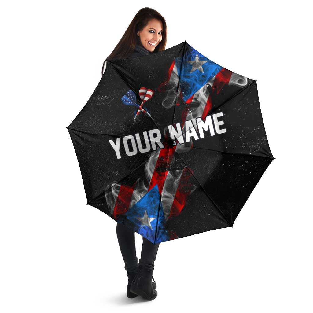 American Flag Smoke Trail Umbrella with Dartboard and Crossed Darts Graphic Design - Wonder Print Shop