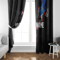 American Flag Smoke Trail Window Curtain with Dartboard and Crossed Darts Graphic Design - Wonder Print Shop
