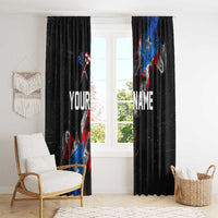 American Flag Smoke Trail Window Curtain with Dartboard and Crossed Darts Graphic Design - Wonder Print Shop
