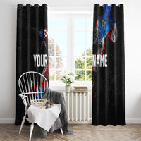 American Flag Smoke Trail Window Curtain with Dartboard and Crossed Darts Graphic Design - Wonder Print Shop