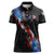 American Flag Smoke Trail Women Polo Shirt with Dartboard and Crossed Darts Graphic Design - Wonder Print Shop