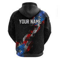 American Flag Smoke Trail Zip Hoodie with Dartboard and Crossed Darts Graphic Design - Wonder Print Shop