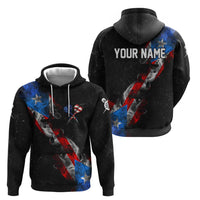 American Flag Smoke Trail Zip Hoodie with Dartboard and Crossed Darts Graphic Design - Wonder Print Shop