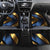 Angry Bowling Ball and Pins Car Mats with Blue and Gold Metallic Stripe Graphic Design - Wonder Print Shop
