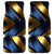 Angry Bowling Ball and Pins Car Mats with Blue and Gold Metallic Stripe Graphic Design - Wonder Print Shop