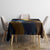 Angry Bowling Ball and Pins Tablecloth with Blue and Gold Metallic Stripe Graphic Design - Wonder Print Shop