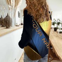 Angry Bowling Ball and Pins Women Casual Shirt with Blue and Gold Metallic Stripe Graphic Design - Wonder Print Shop